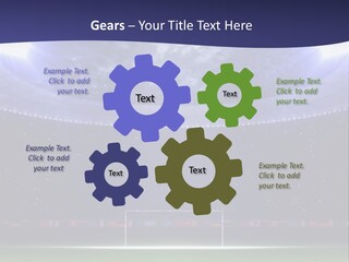 A Soccer Ball On A Soccer Field With A Stadium In The Background PowerPoint Template