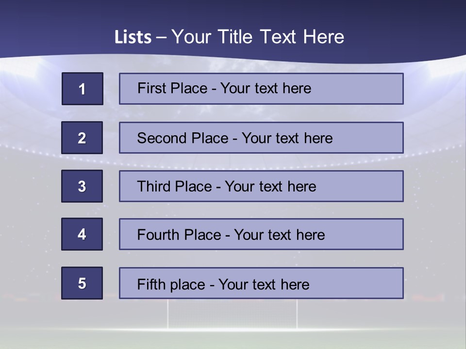 A Soccer Ball On A Soccer Field With A Stadium In The Background PowerPoint Template