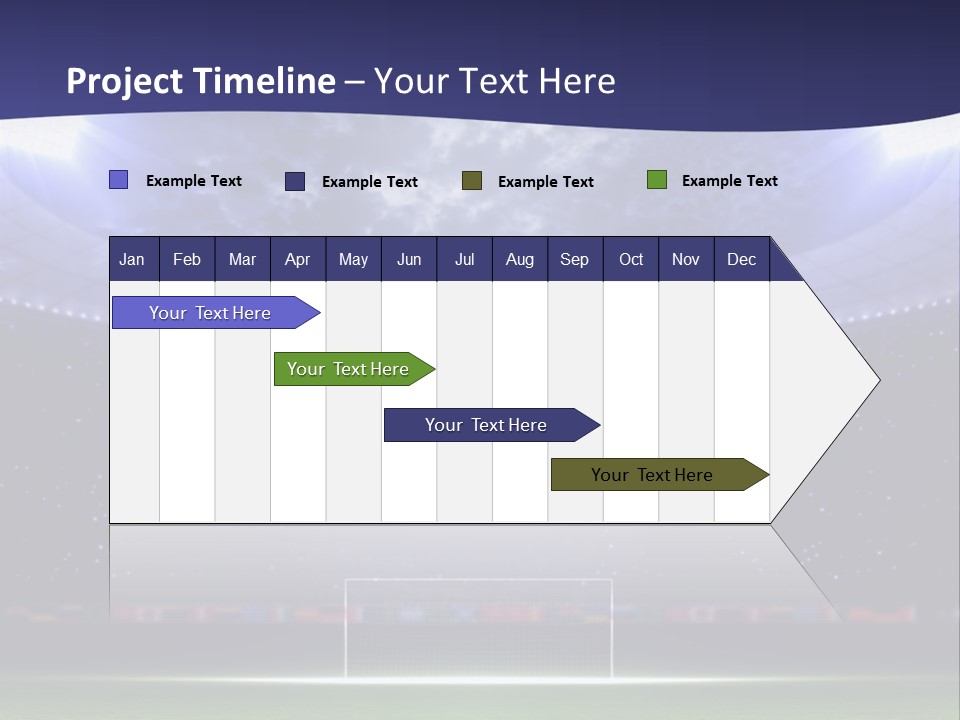A Soccer Ball On A Soccer Field With A Stadium In The Background PowerPoint Template