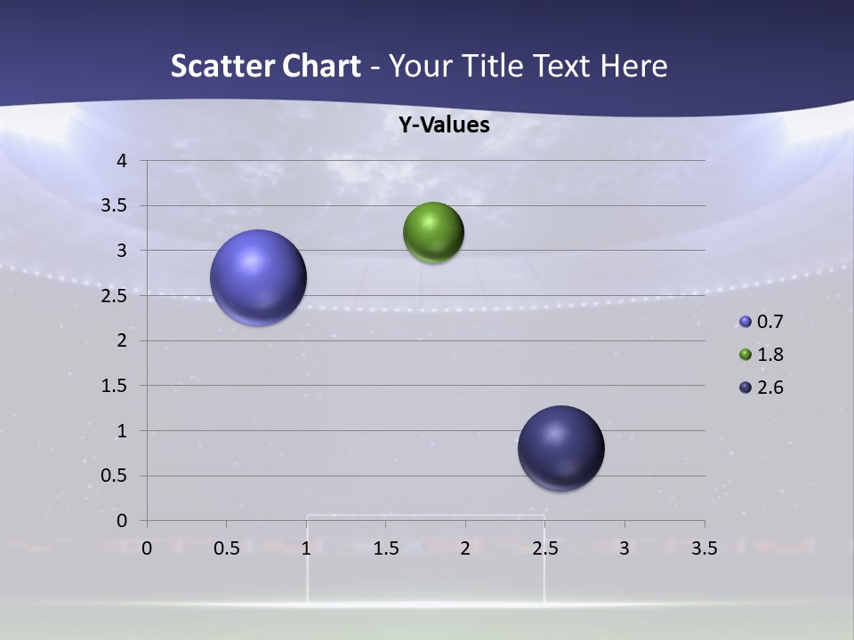 A Soccer Ball On A Soccer Field With A Stadium In The Background PowerPoint Template