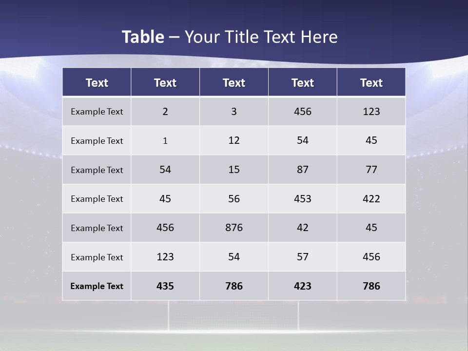 A Soccer Ball On A Soccer Field With A Stadium In The Background PowerPoint Template