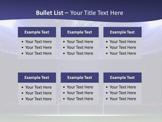 A Soccer Ball On A Soccer Field With A Stadium In The Background PowerPoint Template
