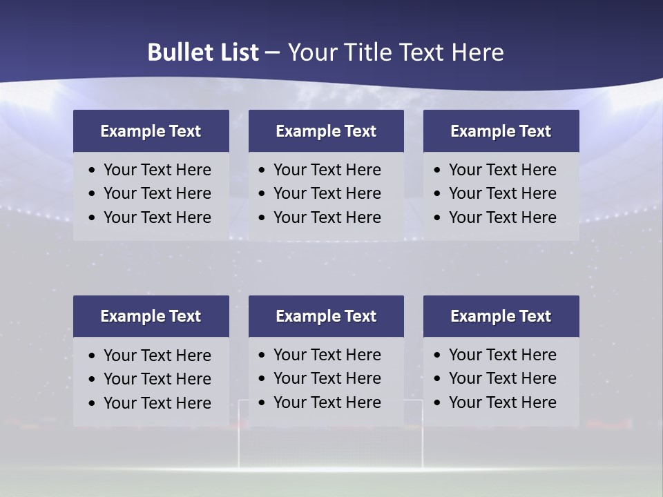 A Soccer Ball On A Soccer Field With A Stadium In The Background PowerPoint Template