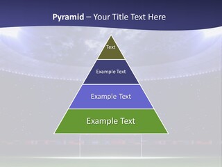 A Soccer Ball On A Soccer Field With A Stadium In The Background PowerPoint Template