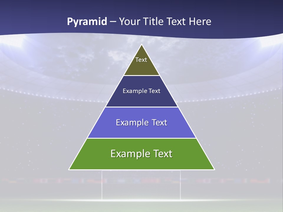 A Soccer Ball On A Soccer Field With A Stadium In The Background PowerPoint Template