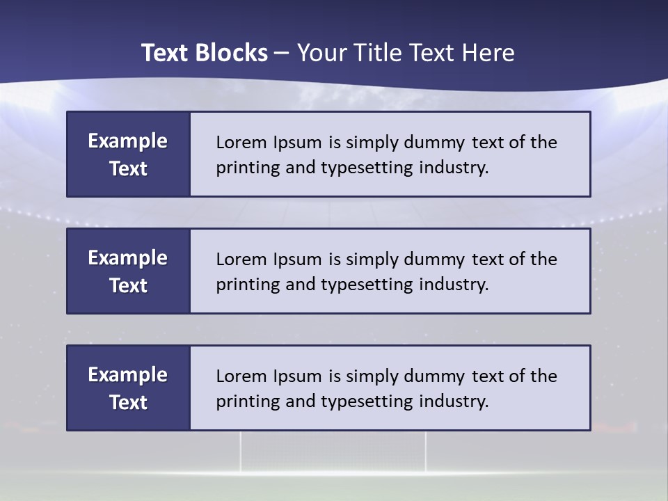 A Soccer Ball On A Soccer Field With A Stadium In The Background PowerPoint Template