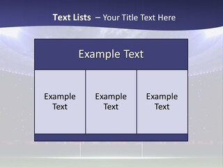 A Soccer Ball On A Soccer Field With A Stadium In The Background PowerPoint Template