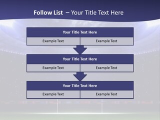 A Soccer Ball On A Soccer Field With A Stadium In The Background PowerPoint Template