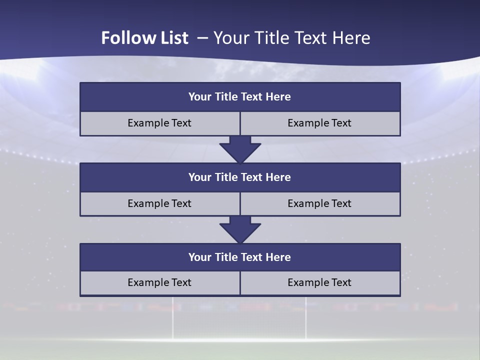 A Soccer Ball On A Soccer Field With A Stadium In The Background PowerPoint Template