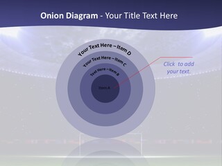 A Soccer Ball On A Soccer Field With A Stadium In The Background PowerPoint Template