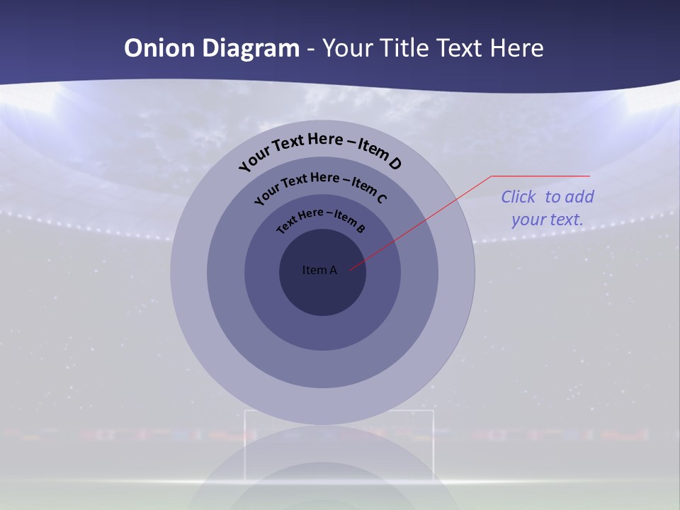 A Soccer Ball On A Soccer Field With A Stadium In The Background PowerPoint Template