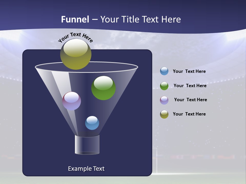 A Soccer Ball On A Soccer Field With A Stadium In The Background PowerPoint Template