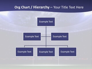 A Soccer Ball On A Soccer Field With A Stadium In The Background PowerPoint Template