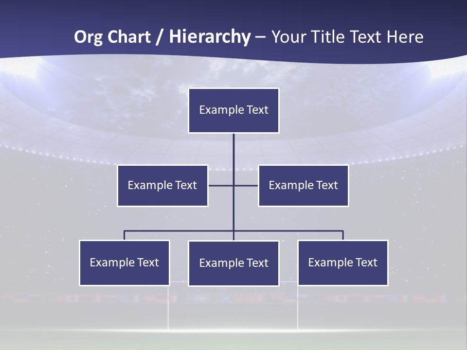 A Soccer Ball On A Soccer Field With A Stadium In The Background PowerPoint Template