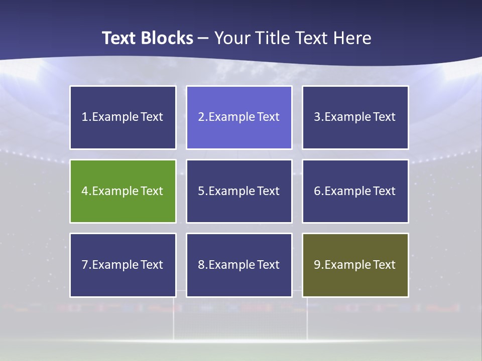 A Soccer Ball On A Soccer Field With A Stadium In The Background PowerPoint Template