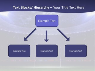 A Soccer Ball On A Soccer Field With A Stadium In The Background PowerPoint Template