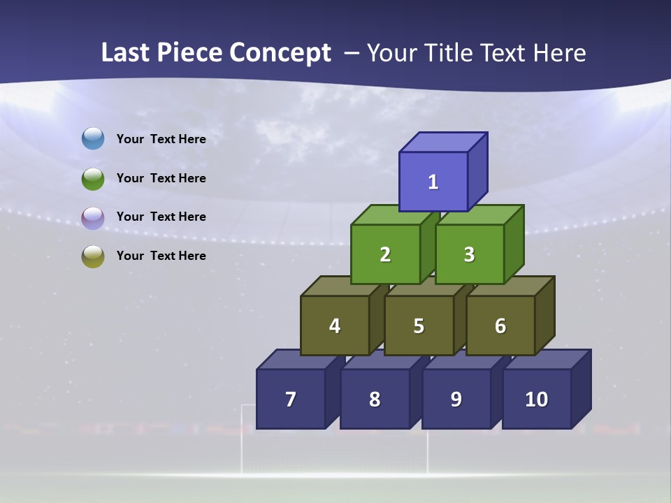 A Soccer Ball On A Soccer Field With A Stadium In The Background PowerPoint Template