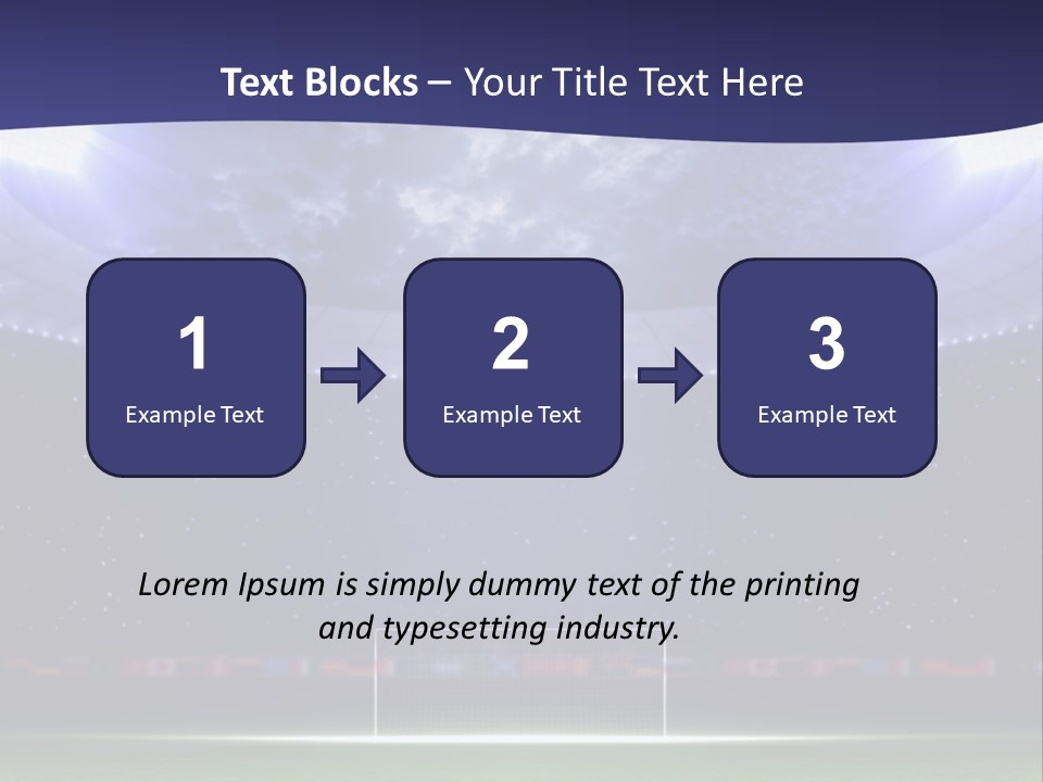 A Soccer Ball On A Soccer Field With A Stadium In The Background PowerPoint Template