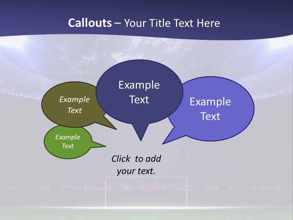 A Soccer Ball On A Soccer Field With A Stadium In The Background PowerPoint Template
