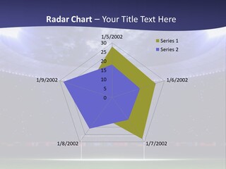 A Soccer Ball On A Soccer Field With A Stadium In The Background PowerPoint Template