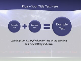 A Soccer Ball On A Soccer Field With A Stadium In The Background PowerPoint Template