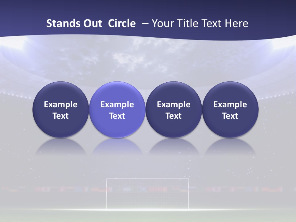 A Soccer Ball On A Soccer Field With A Stadium In The Background PowerPoint Template