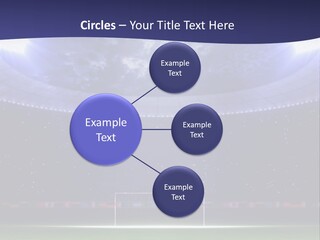 A Soccer Ball On A Soccer Field With A Stadium In The Background PowerPoint Template