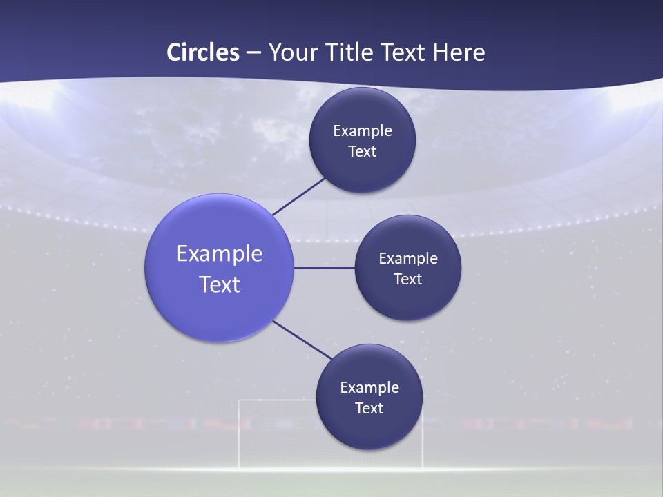 A Soccer Ball On A Soccer Field With A Stadium In The Background PowerPoint Template