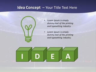 A Soccer Ball On A Soccer Field With A Stadium In The Background PowerPoint Template