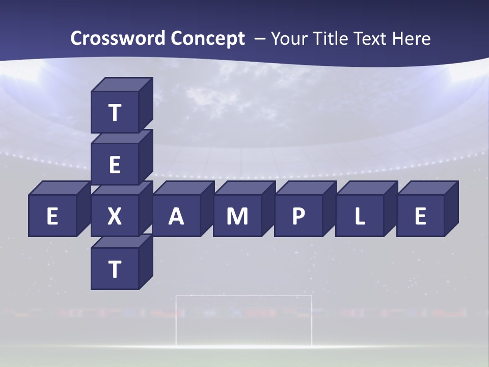 A Soccer Ball On A Soccer Field With A Stadium In The Background PowerPoint Template
