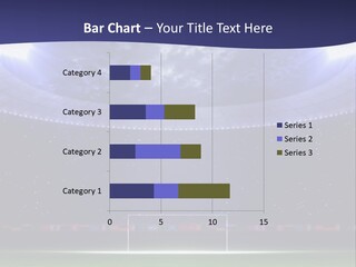 A Soccer Ball On A Soccer Field With A Stadium In The Background PowerPoint Template