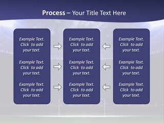 A Soccer Ball On A Soccer Field With A Stadium In The Background PowerPoint Template