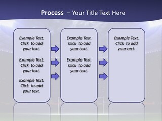 A Soccer Ball On A Soccer Field With A Stadium In The Background PowerPoint Template