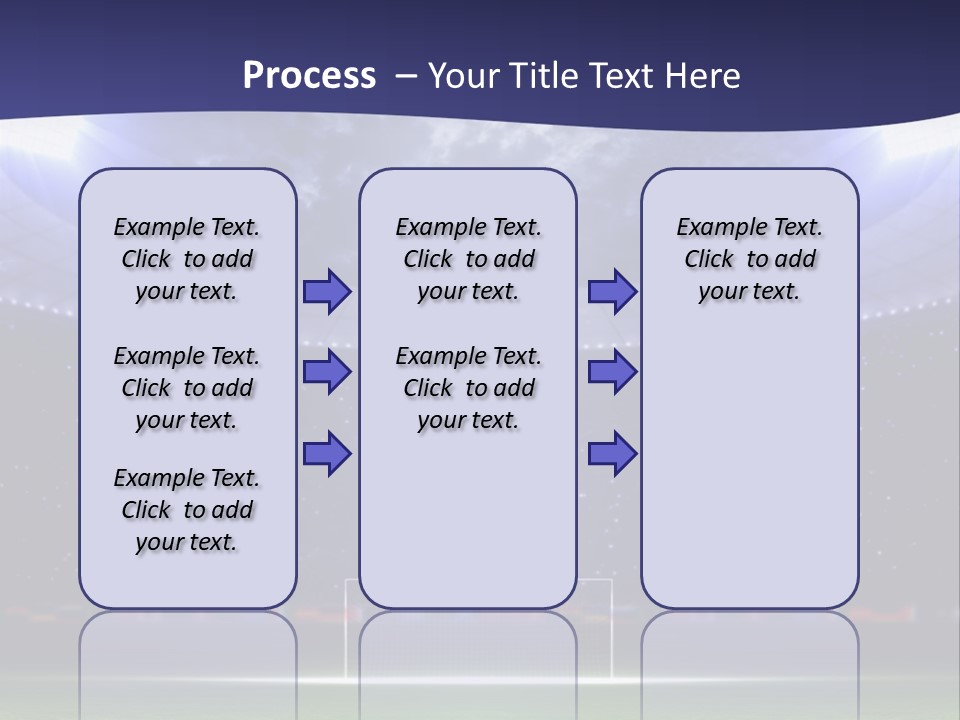 A Soccer Ball On A Soccer Field With A Stadium In The Background PowerPoint Template