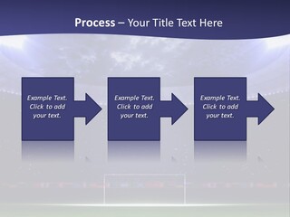 A Soccer Ball On A Soccer Field With A Stadium In The Background PowerPoint Template