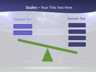 A Soccer Ball On A Soccer Field With A Stadium In The Background PowerPoint Template