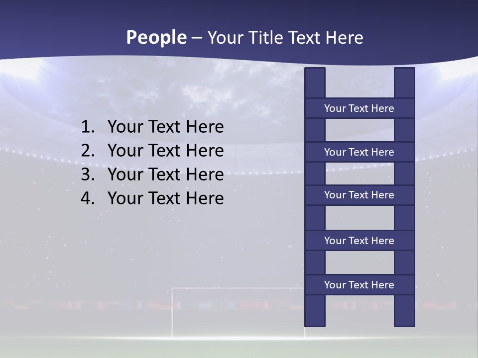 A Soccer Ball On A Soccer Field With A Stadium In The Background PowerPoint Template