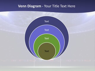 A Soccer Ball On A Soccer Field With A Stadium In The Background PowerPoint Template