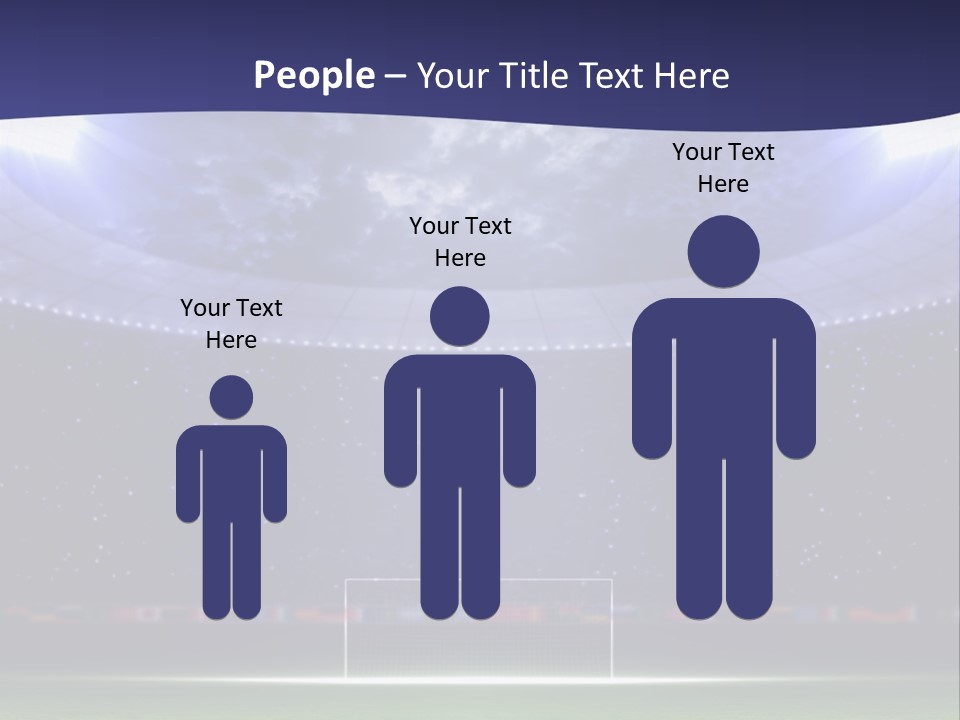 A Soccer Ball On A Soccer Field With A Stadium In The Background PowerPoint Template