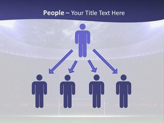 A Soccer Ball On A Soccer Field With A Stadium In The Background PowerPoint Template