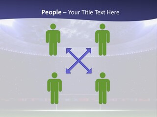 A Soccer Ball On A Soccer Field With A Stadium In The Background PowerPoint Template