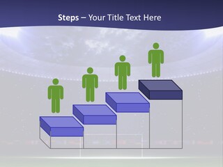 A Soccer Ball On A Soccer Field With A Stadium In The Background PowerPoint Template