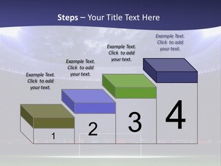 A Soccer Ball On A Soccer Field With A Stadium In The Background PowerPoint Template