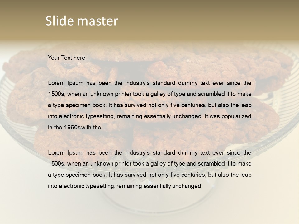 A Glass Plate Filled With Cookies On Top Of A Table PowerPoint Template