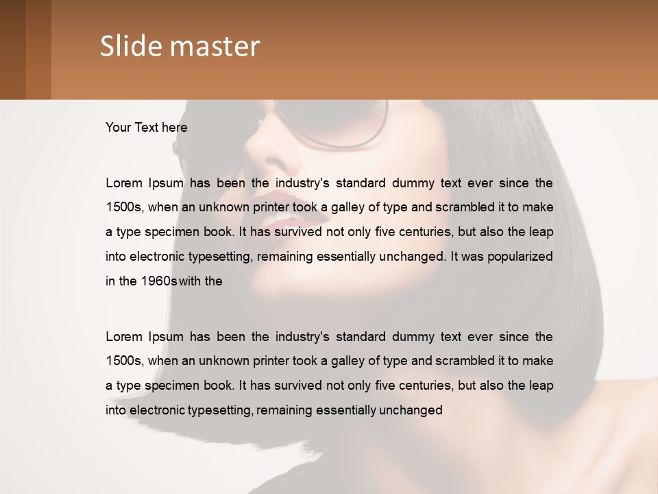 A Woman Wearing Sunglasses And A Red Lipstick PowerPoint Template