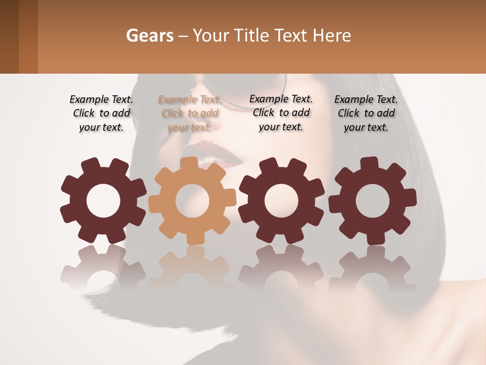 A Woman Wearing Sunglasses And A Red Lipstick PowerPoint Template