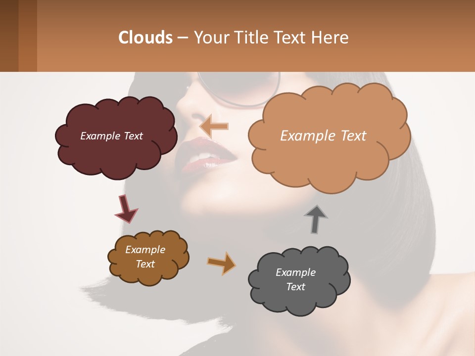 A Woman Wearing Sunglasses And A Red Lipstick PowerPoint Template