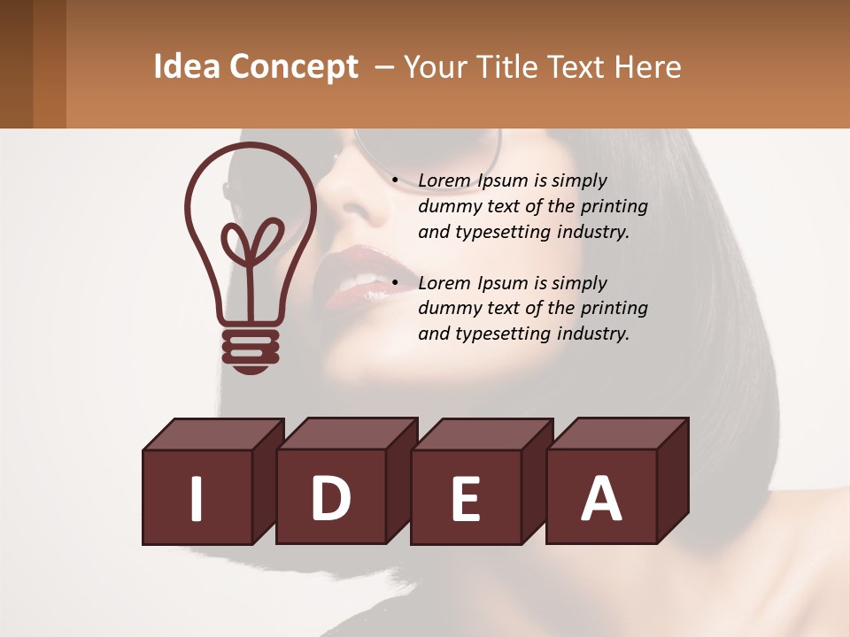 A Woman Wearing Sunglasses And A Red Lipstick PowerPoint Template