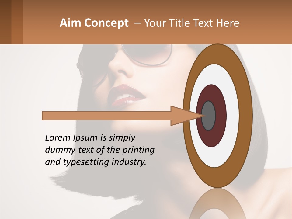 A Woman Wearing Sunglasses And A Red Lipstick PowerPoint Template