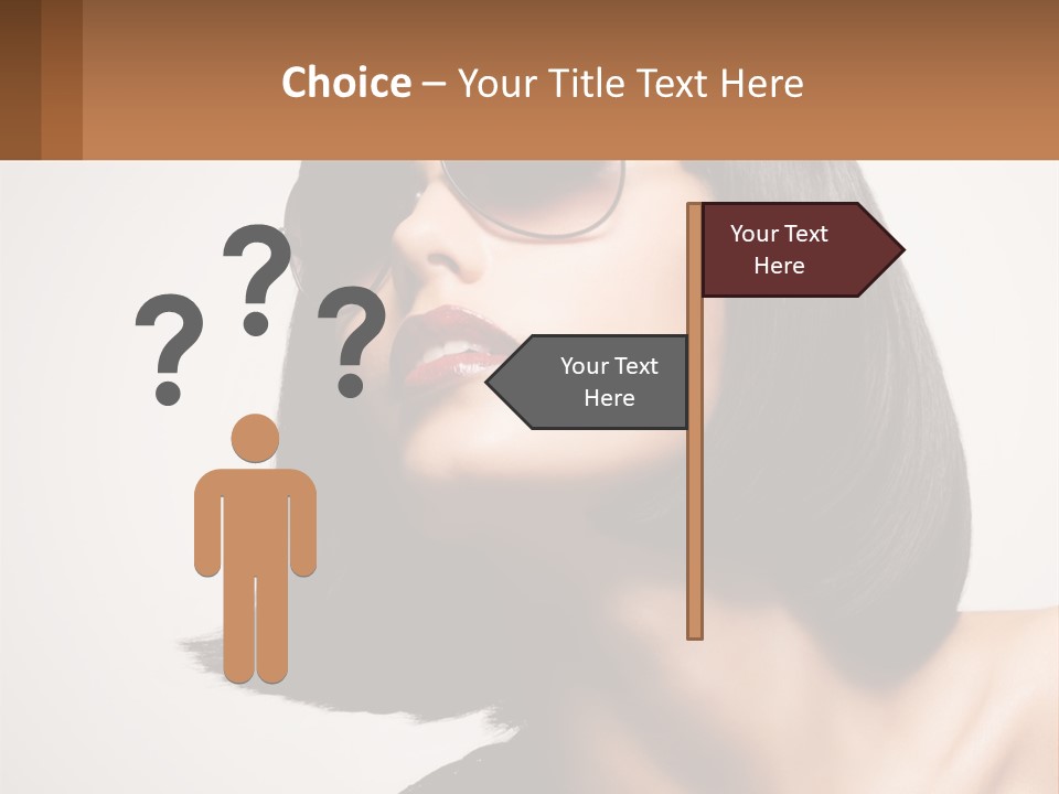 A Woman Wearing Sunglasses And A Red Lipstick PowerPoint Template